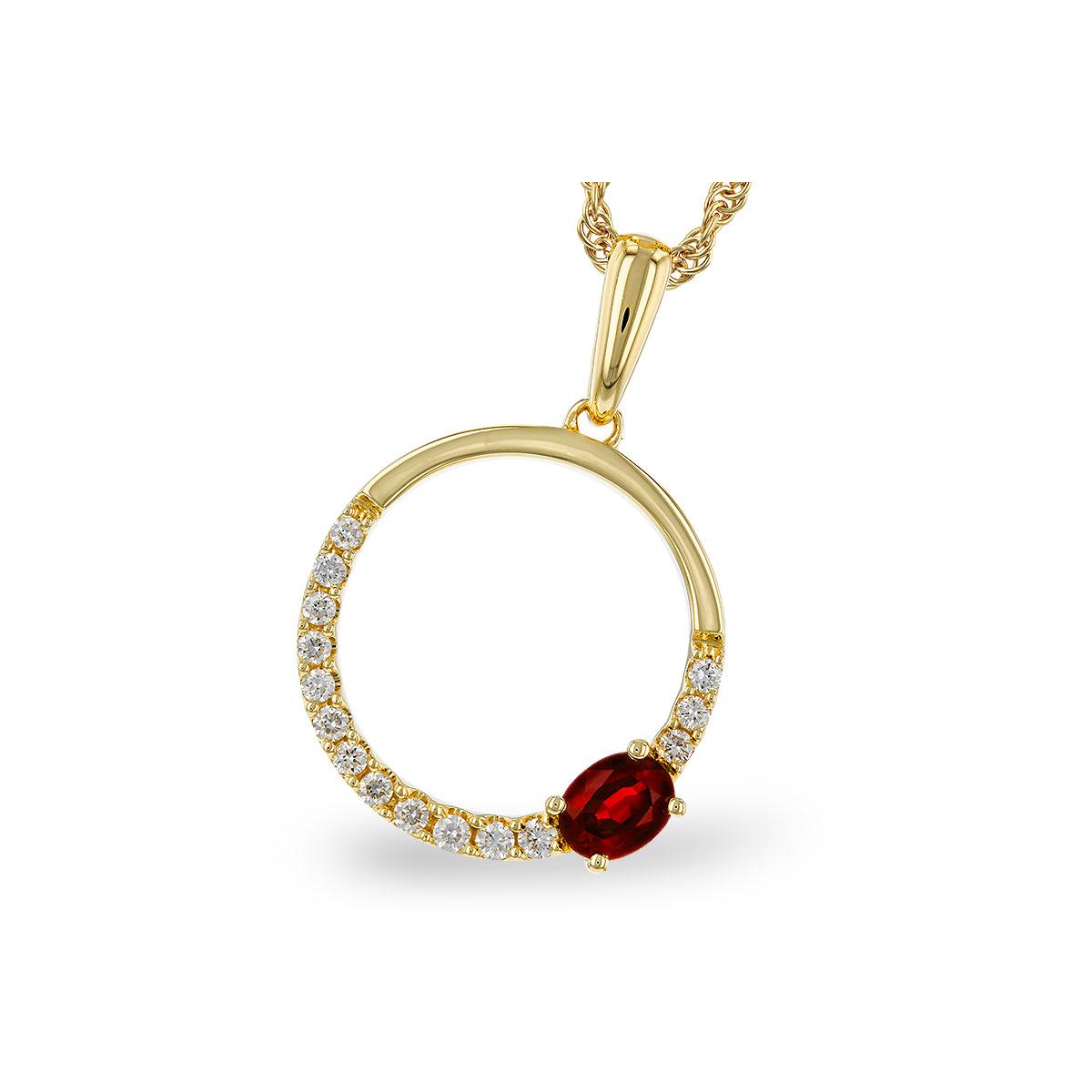 14KT Gold Ruby Necklace