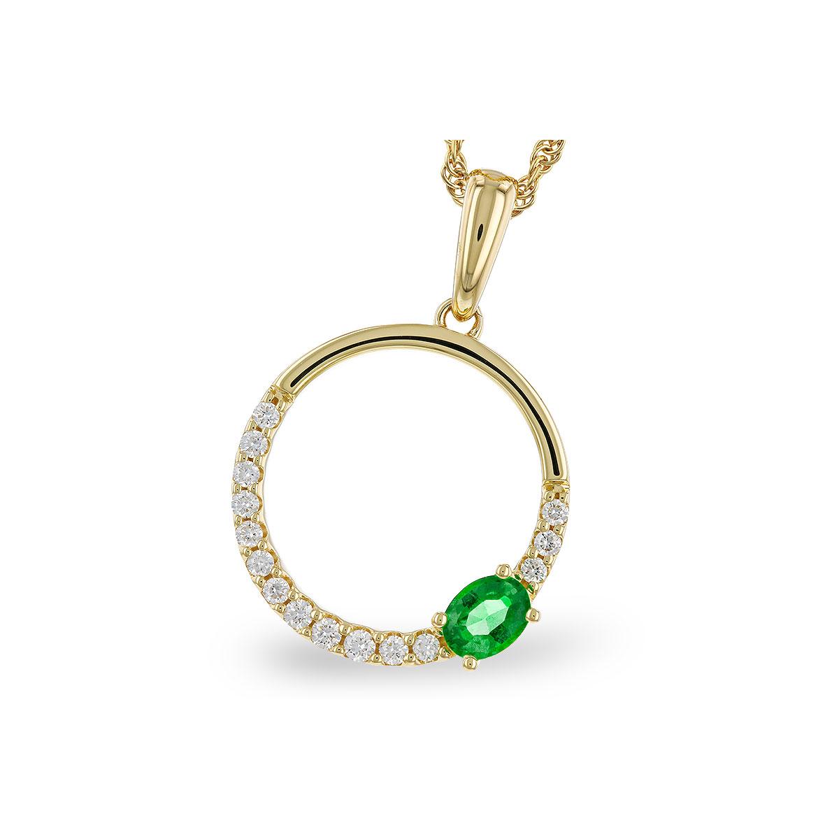 14KT Gold Emerald Necklace