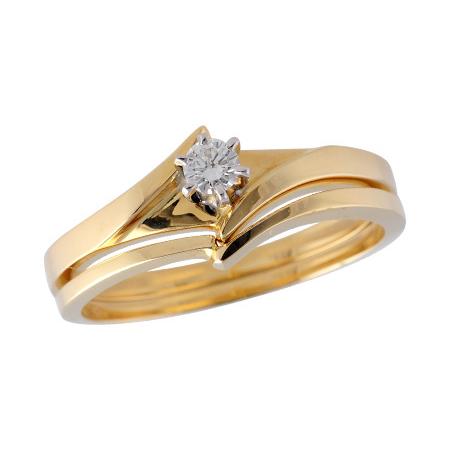 14KT Gold Two-Piece Diamond Wedding Set