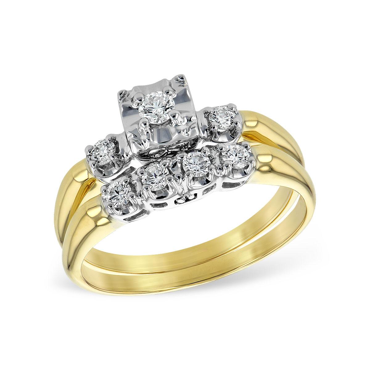 14KT Gold Two-Piece Diamond Wedding Set