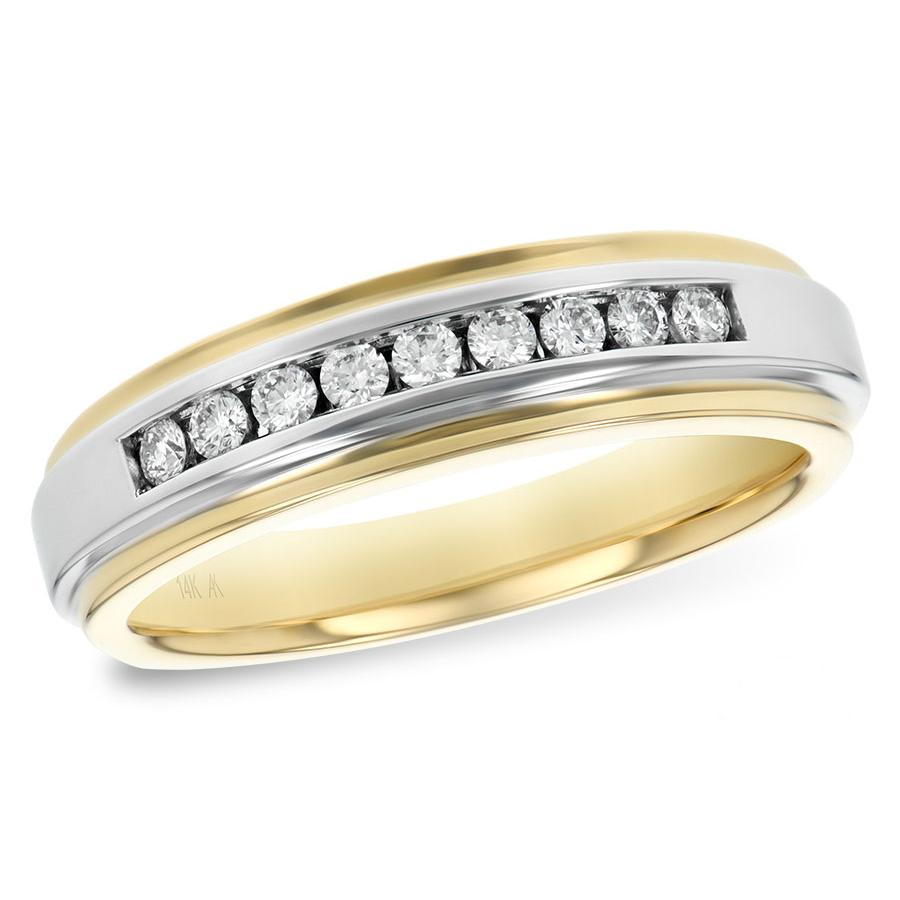 14KT Gold Mens Diamond Wedding Ring