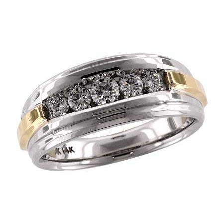 14KT Gold Mens Diamond Wedding Ring