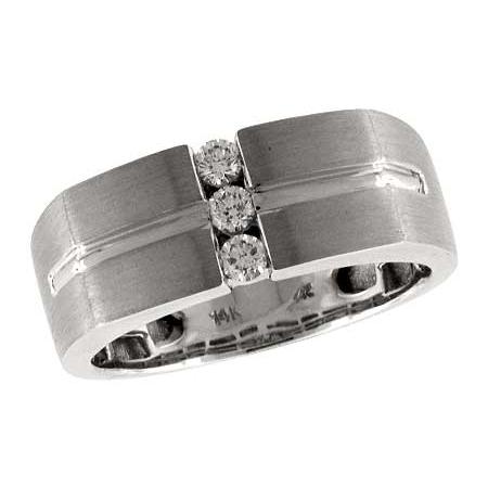 14KT Gold Mens Diamond Wedding Ring