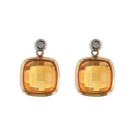 14KT Gold Citrine Earrings