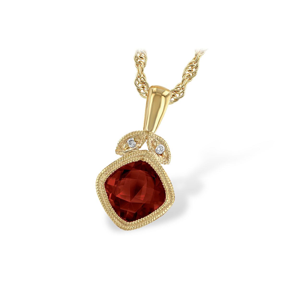 14KT Gold Garnet Necklace