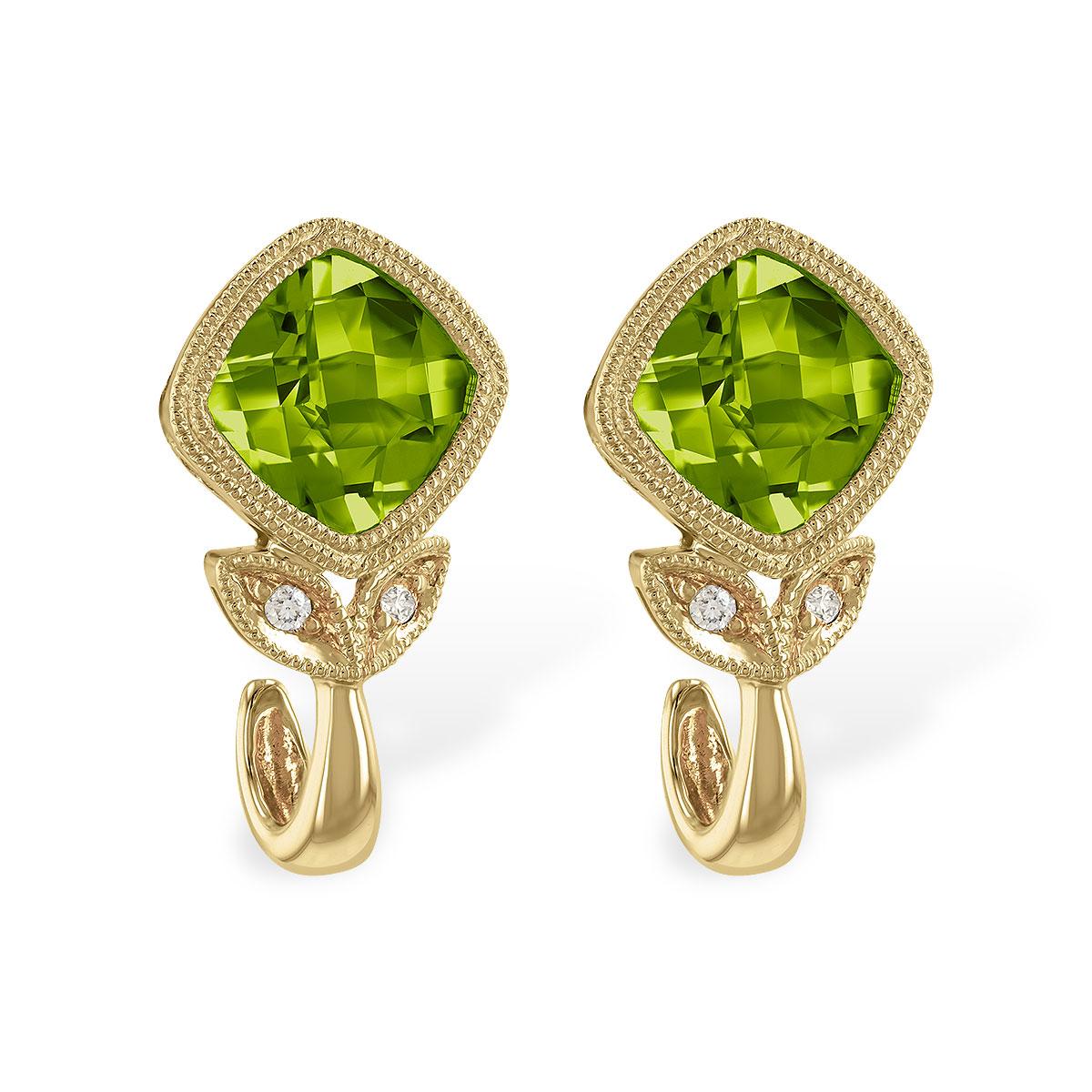 14KT Gold Peridot Earrings