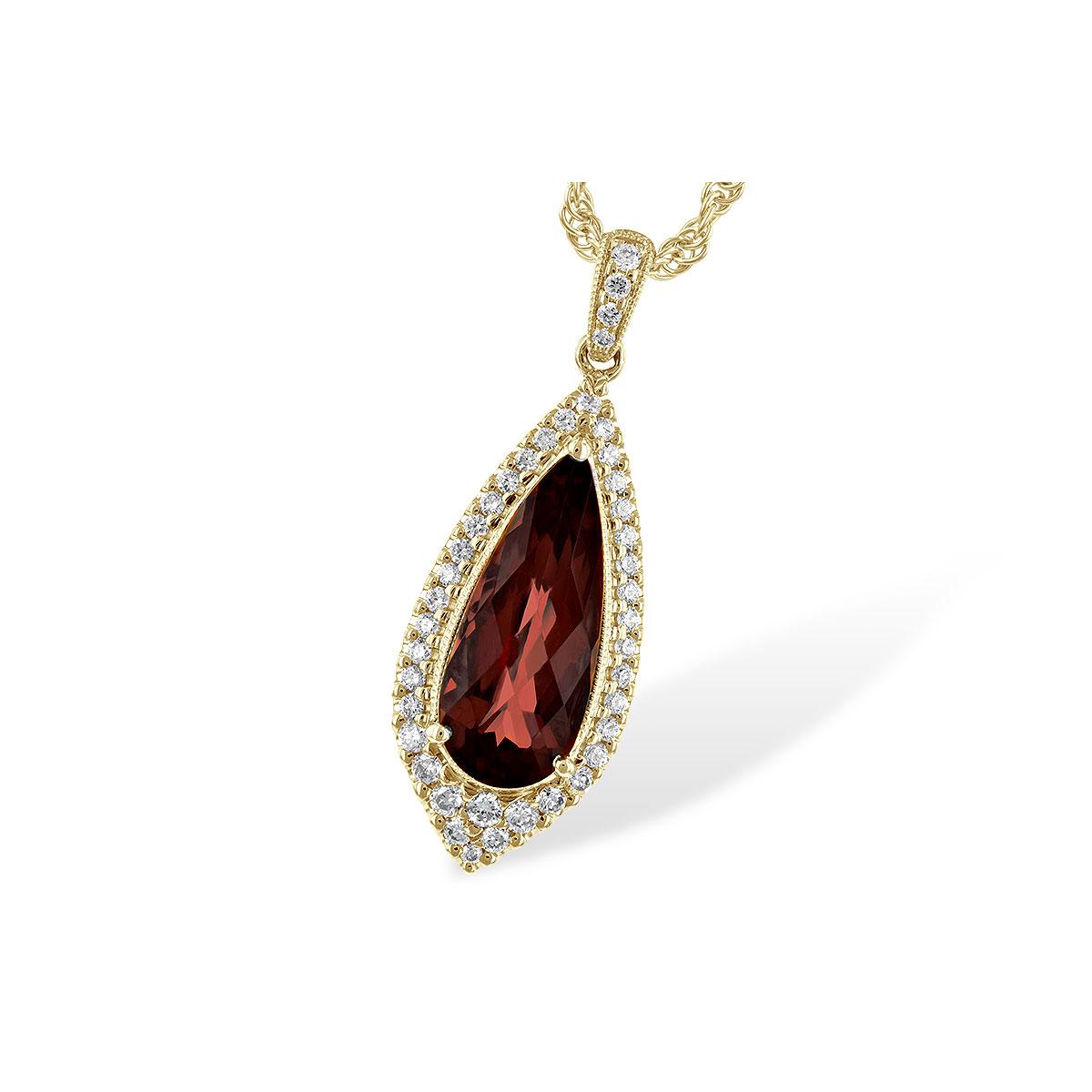 14KT Gold Garnet Necklace