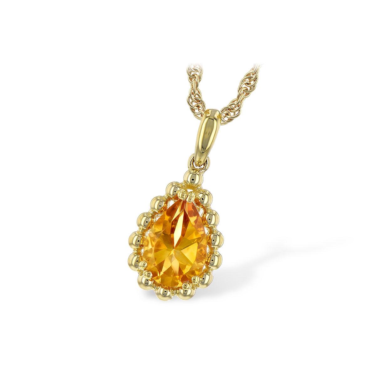 14KT Gold Citrine Necklace