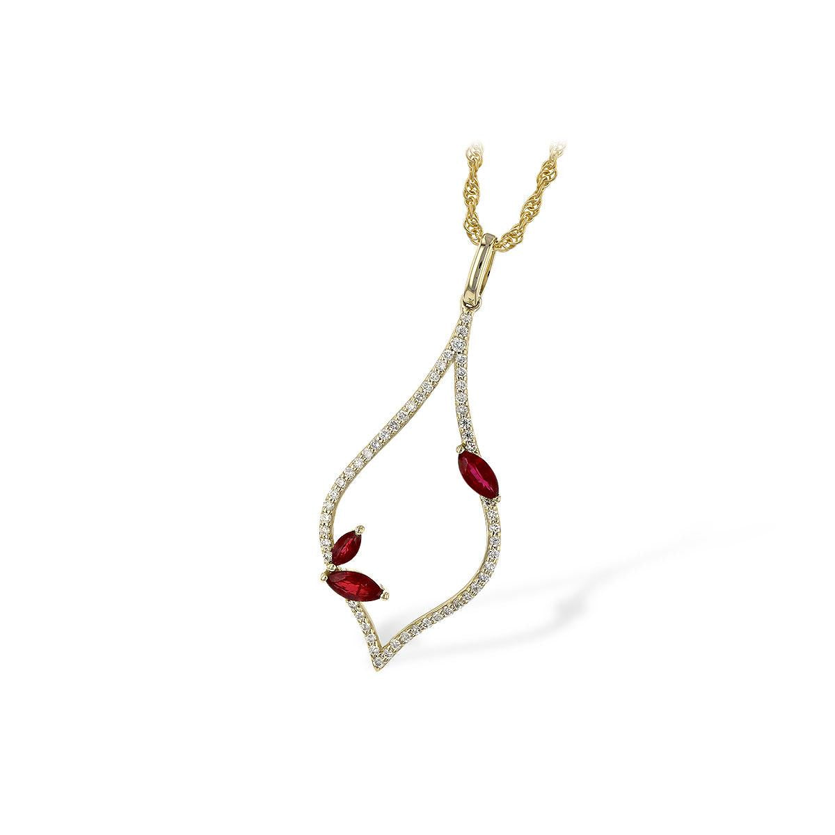 14KT Gold Ruby Necklace