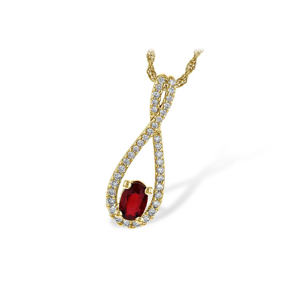 14KT Gold Ruby Necklace