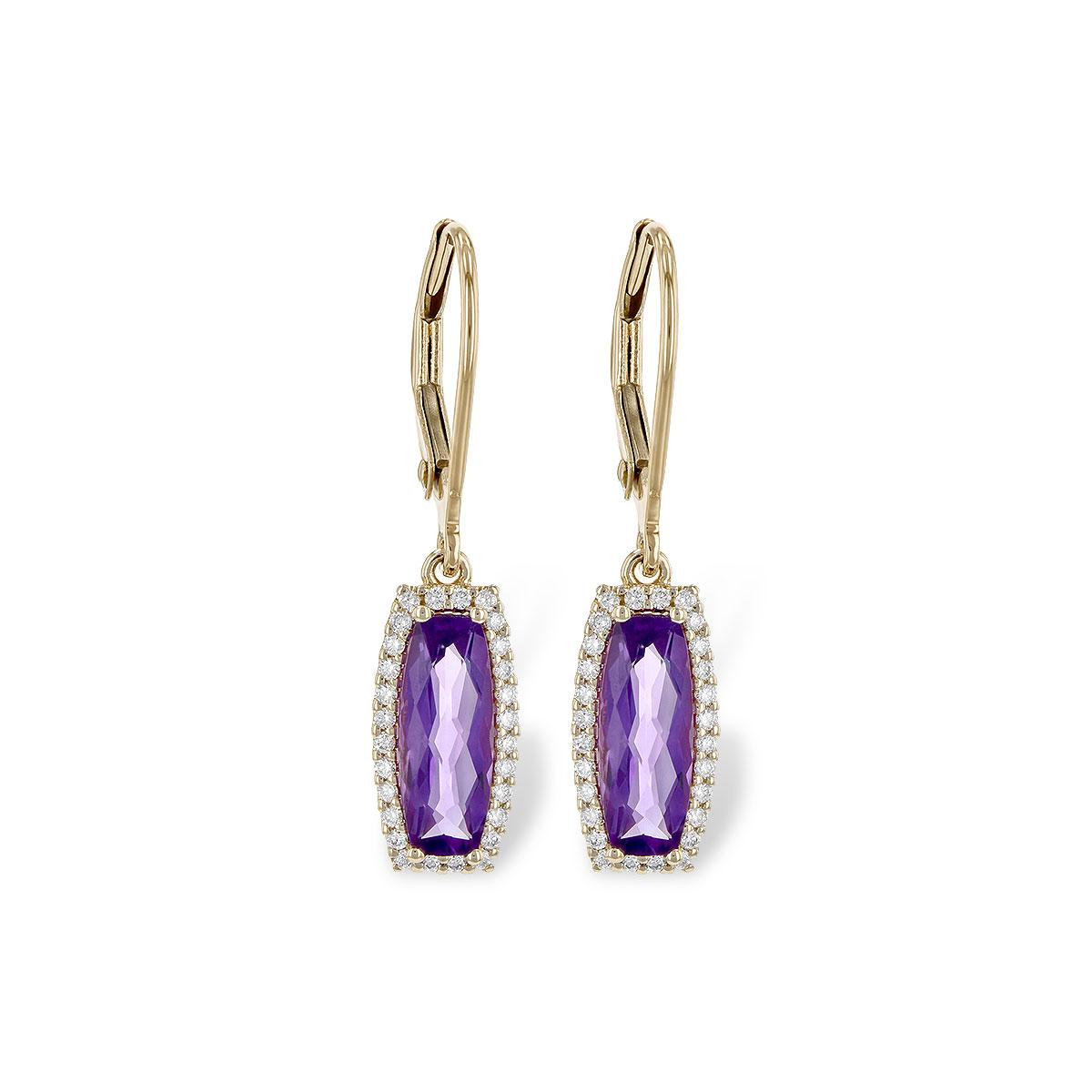 14KT Gold Amethyst Earrings