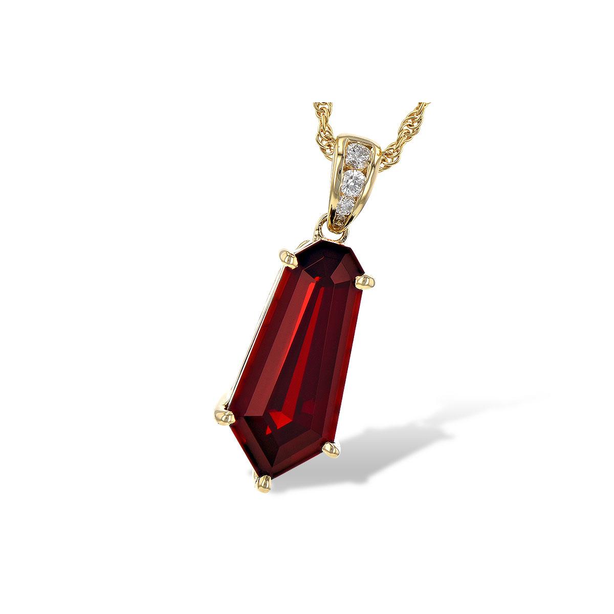 14KT Gold Garnet Necklace
