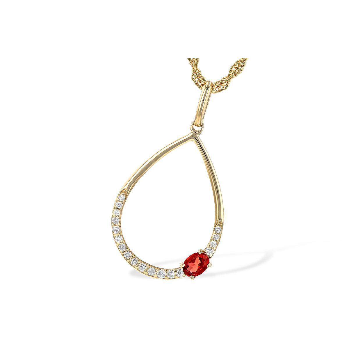 14KT Gold Garnet Necklace