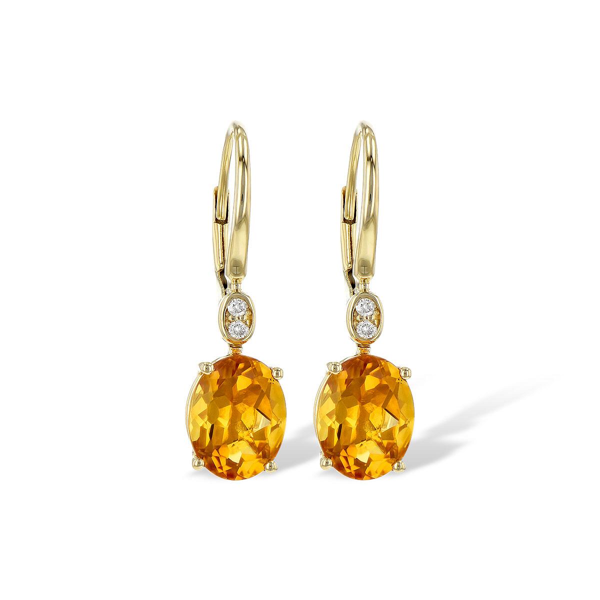 14KT Gold Citrine Earrings