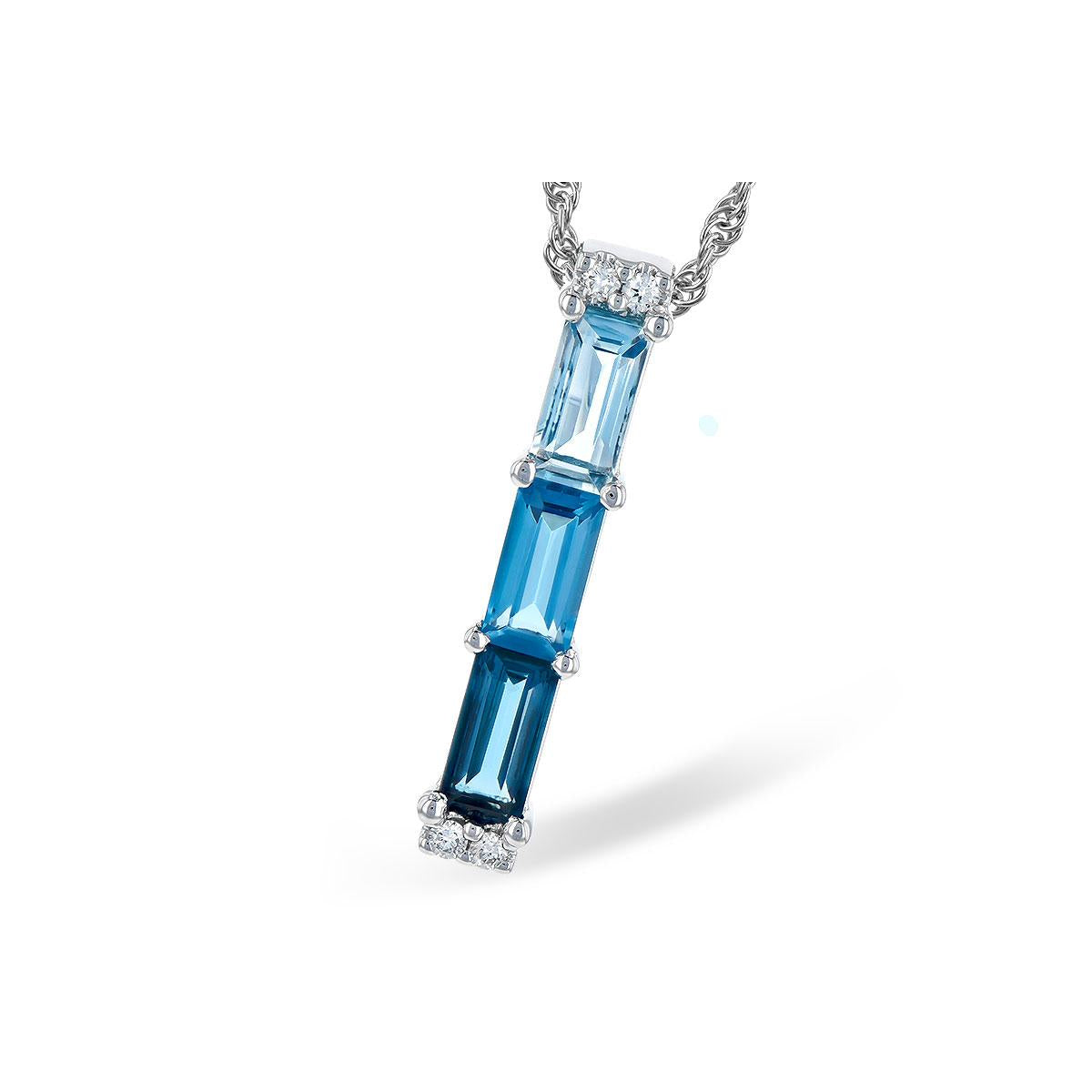 14KT Gold Blue Topaz Necklace