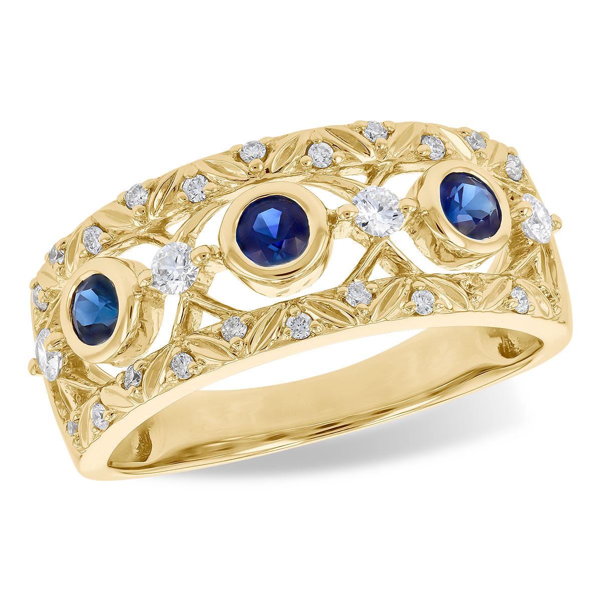 14KT Gold Ladies Sapphire Wedding Ring