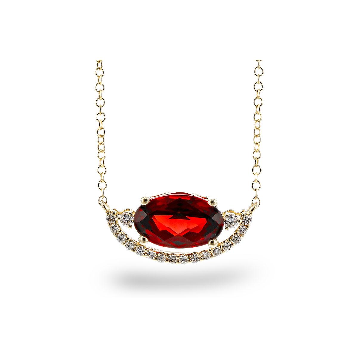 14KT Gold Garnet Necklace