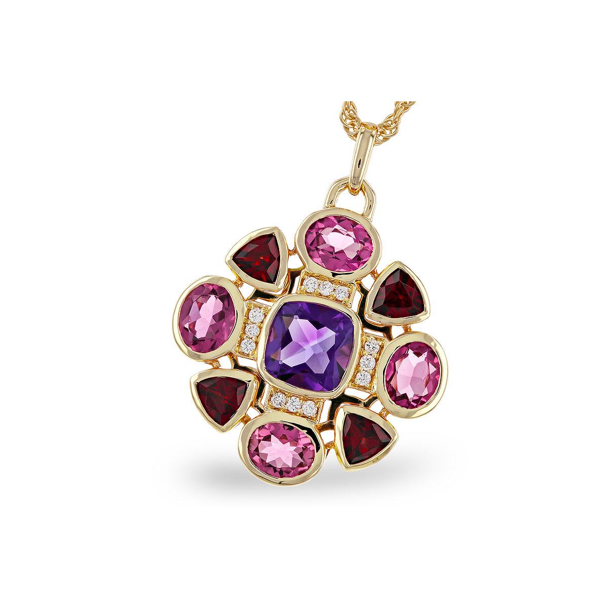 14KT Gold Multi-Stone Necklace