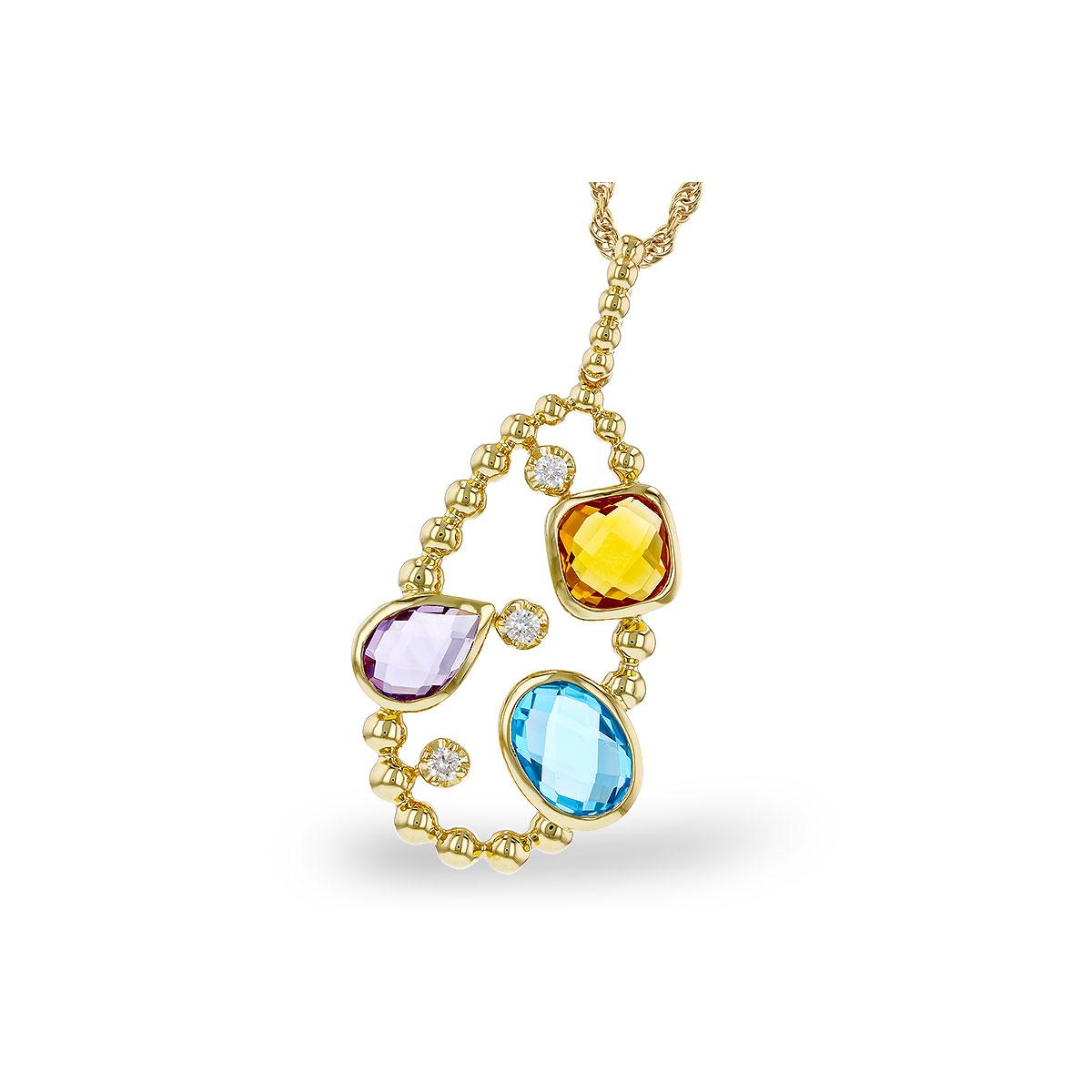 14KT Gold Multi-Stone Necklace