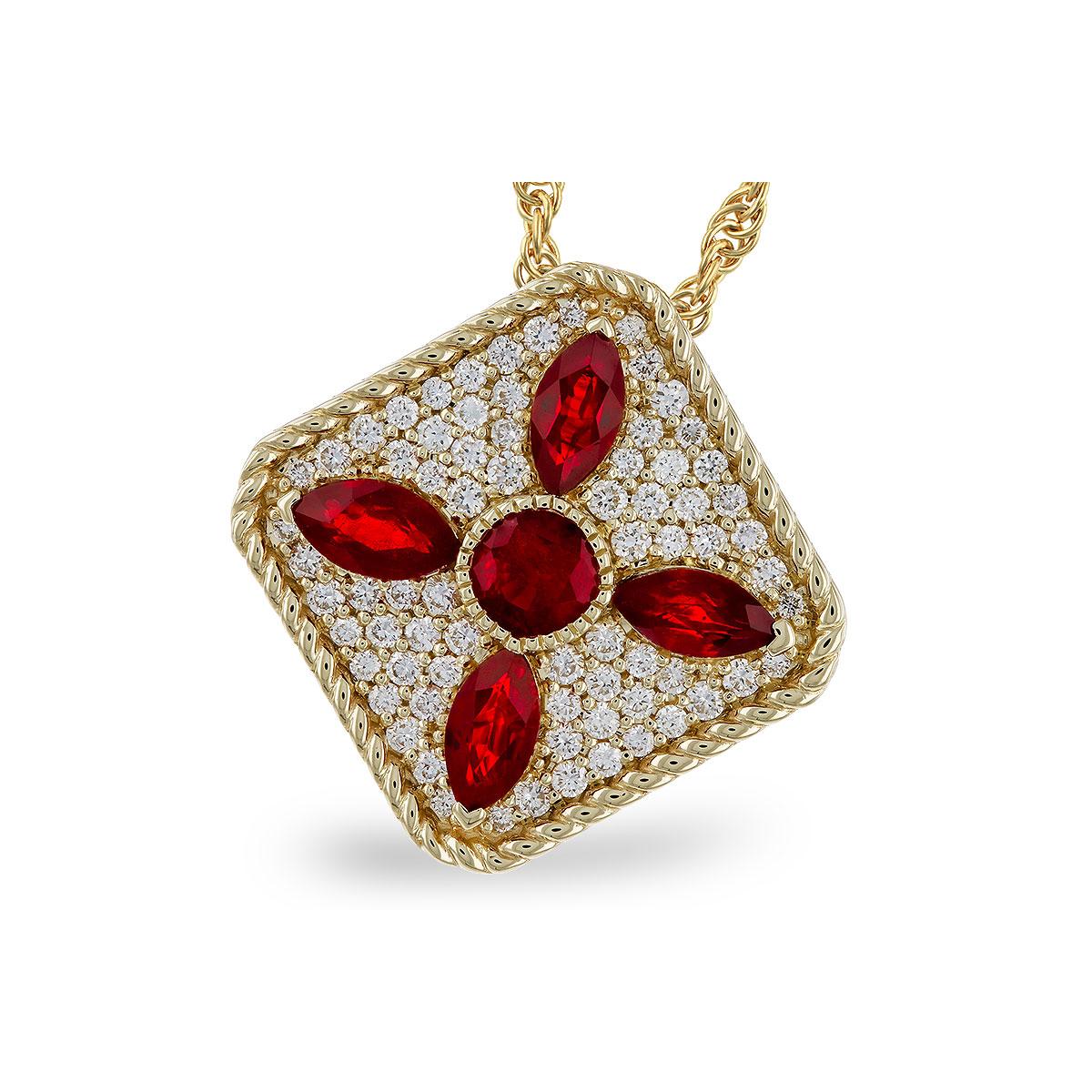 14KT Gold Ruby Necklace