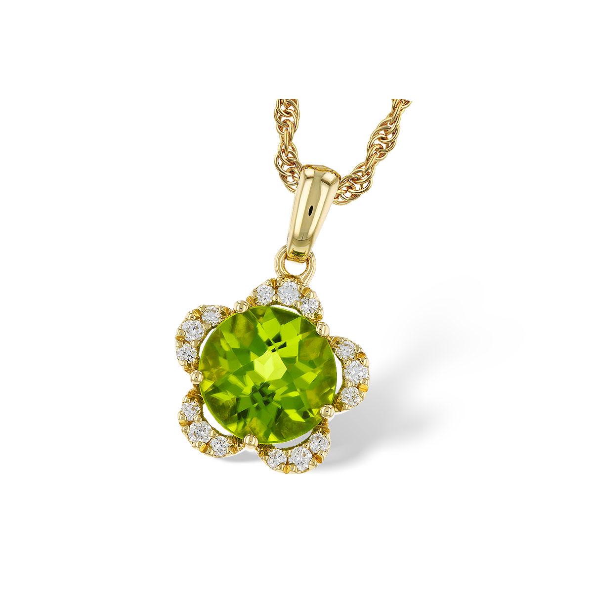 14KT Gold Peridot Necklace