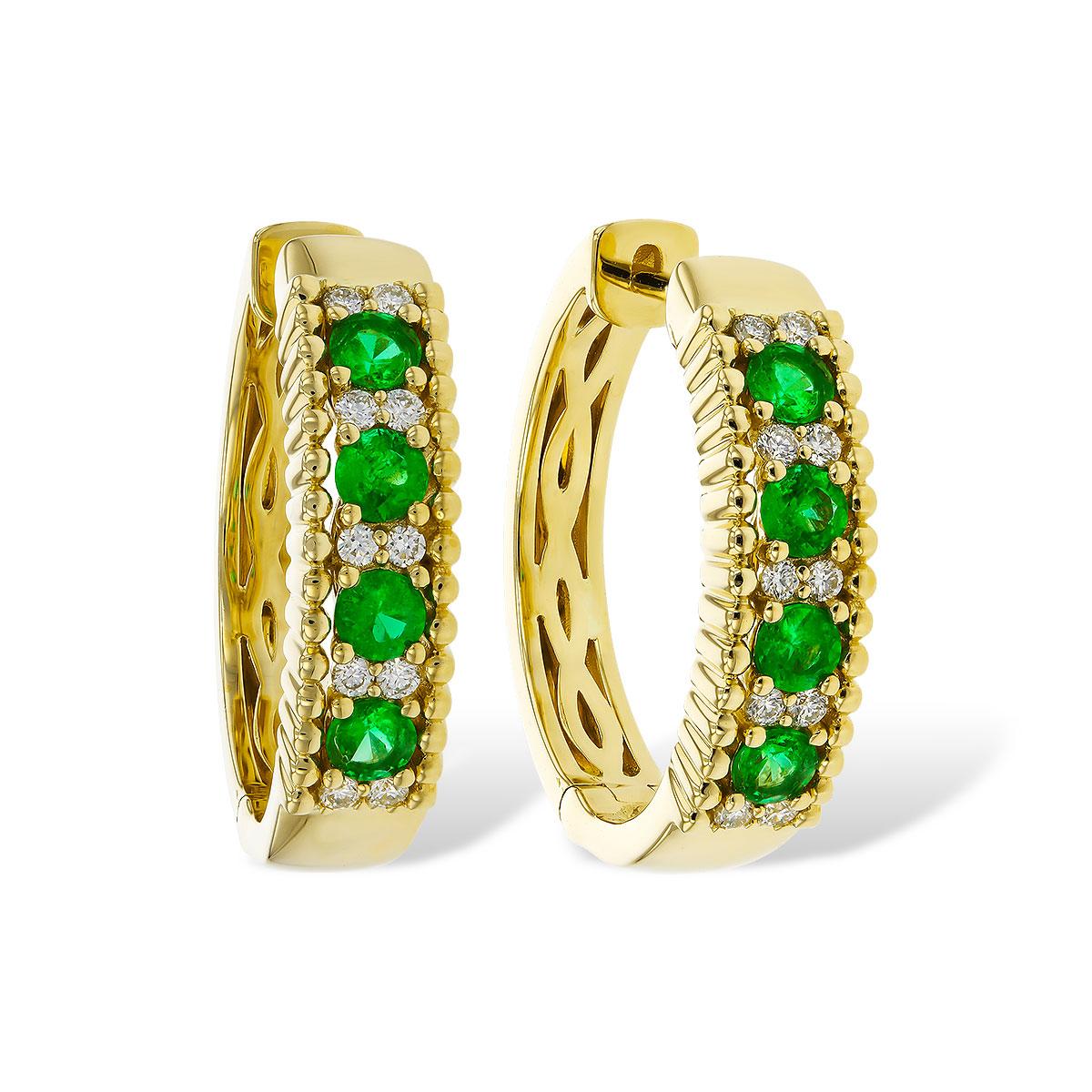 14KT Gold Emerald Earrings