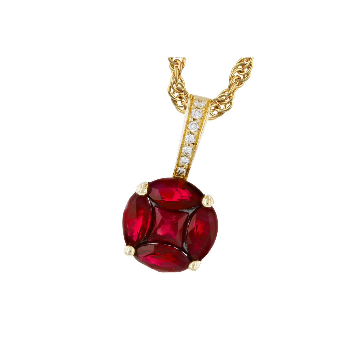 14KT Gold Ruby Necklace