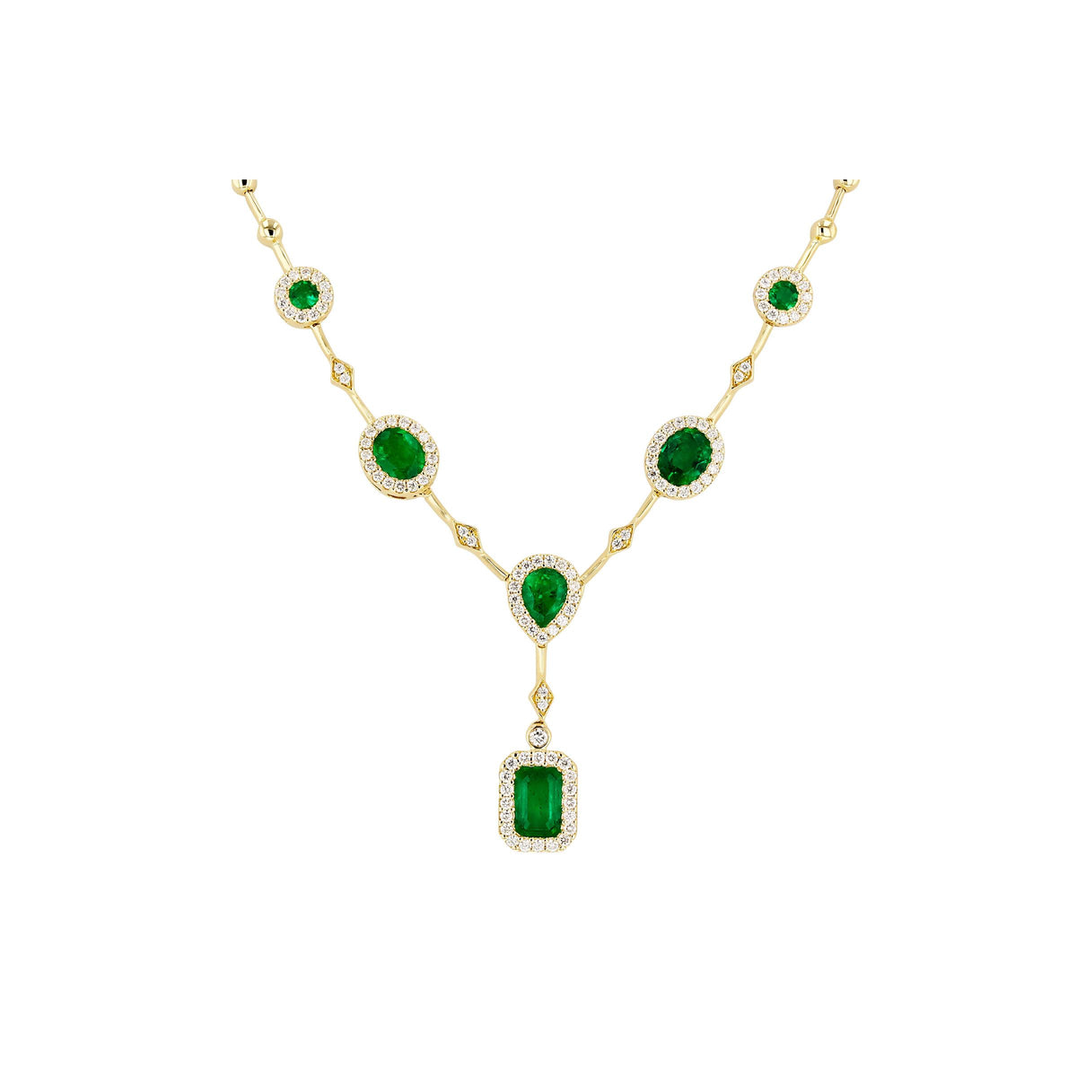 14KT Gold Emerald & Ruby Necklace