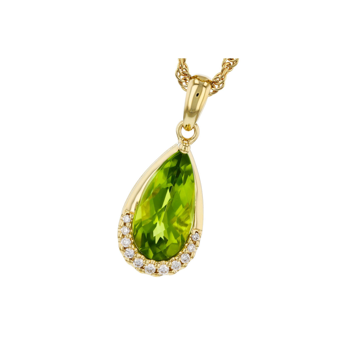 14KT Gold Peridot Necklace