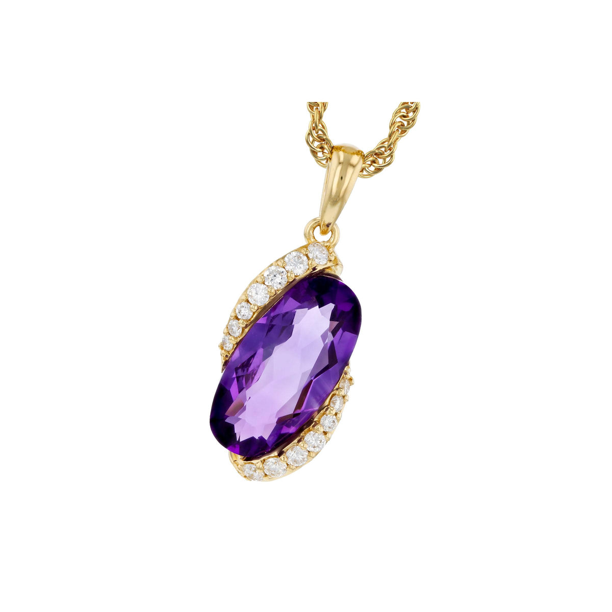 14KT Gold Amethyst Necklace