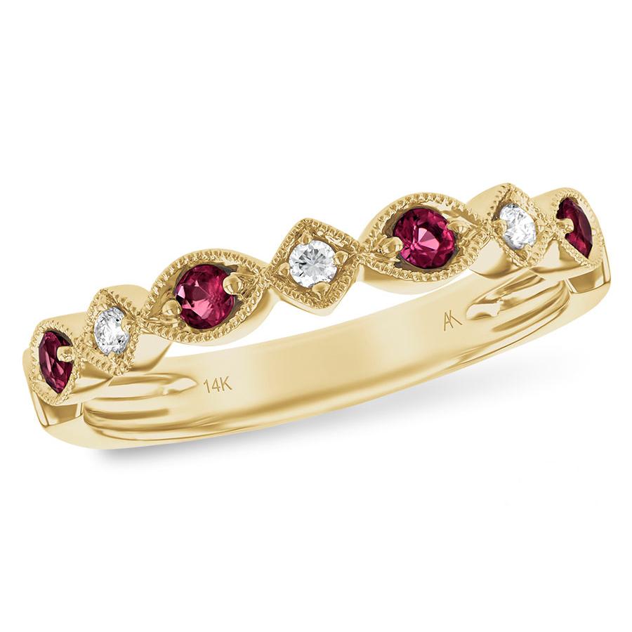 14KT Gold Ladies Ruby Wedding Ring