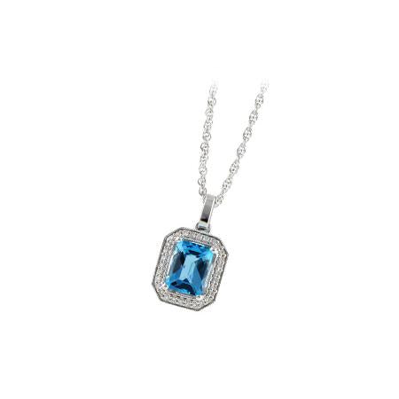14KT Gold Blue Topaz Necklace