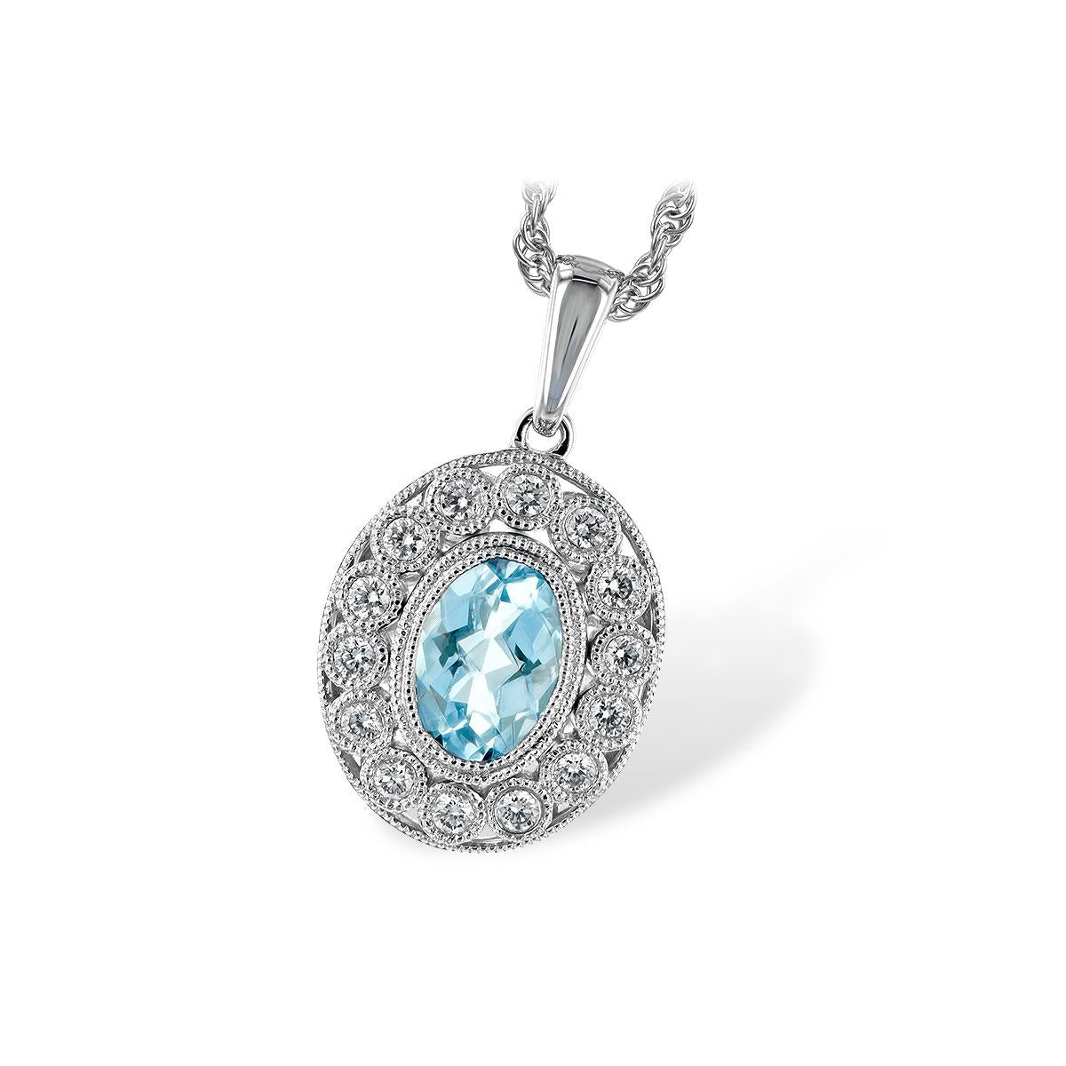 14KT Gold Aqua Necklace