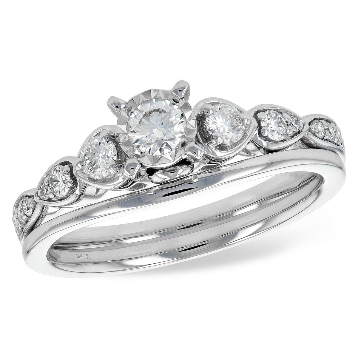 14KT Gold Two-Piece Diamond Wedding Set
