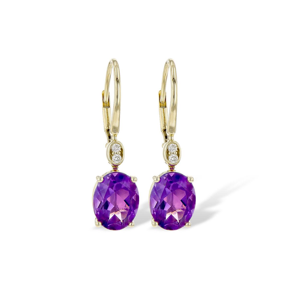 14KT Gold Amethyst Earrings