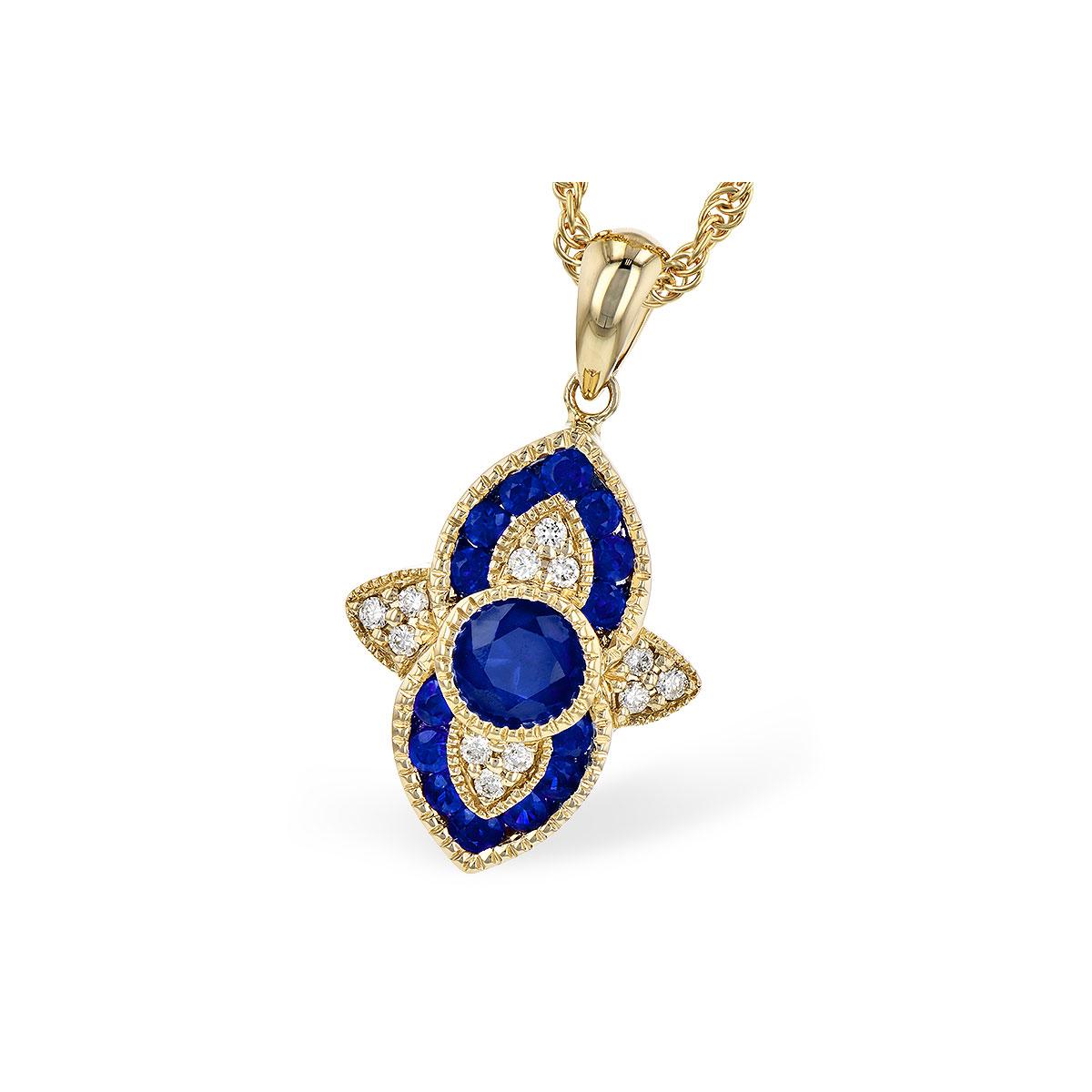 14KT Gold Sapphire Necklace