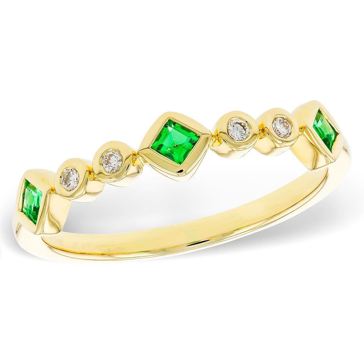 14KT Gold Ladies Emerald Wedding Ring
