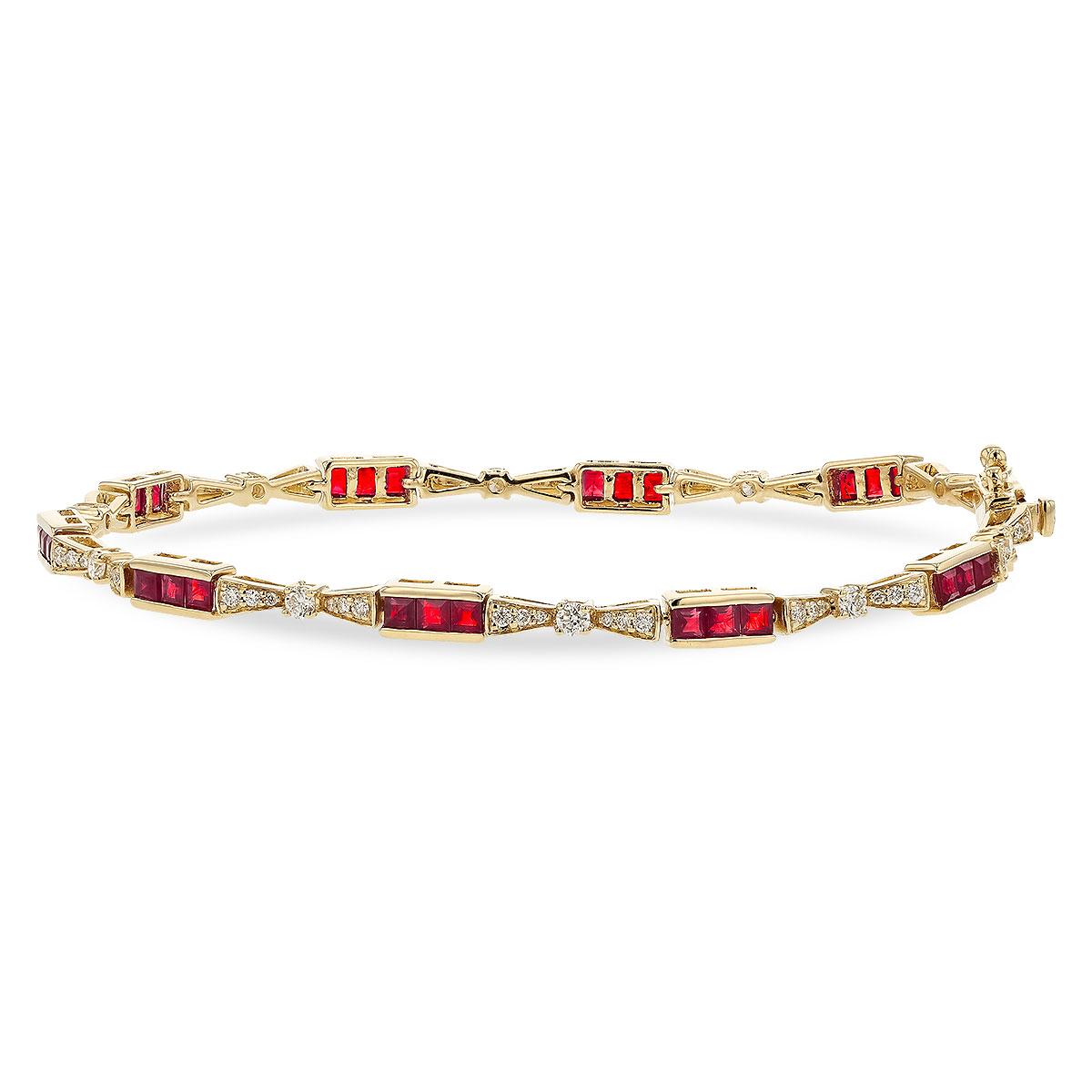 14KT Gold Ruby Bracelet