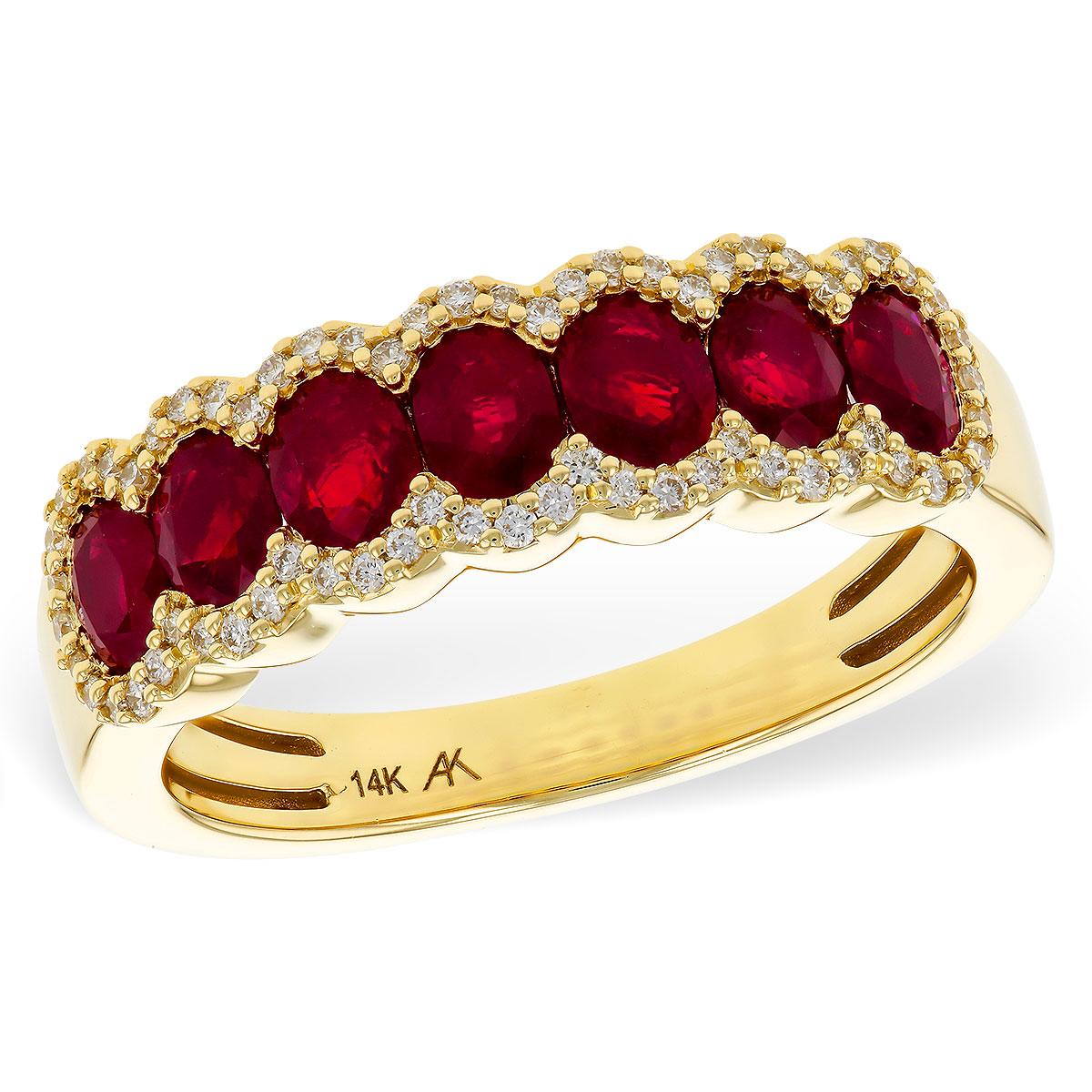 14KT Gold Ladies Ruby Wedding Ring