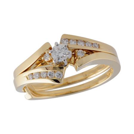 14KT Gold Two-Piece Diamond Wedding Set