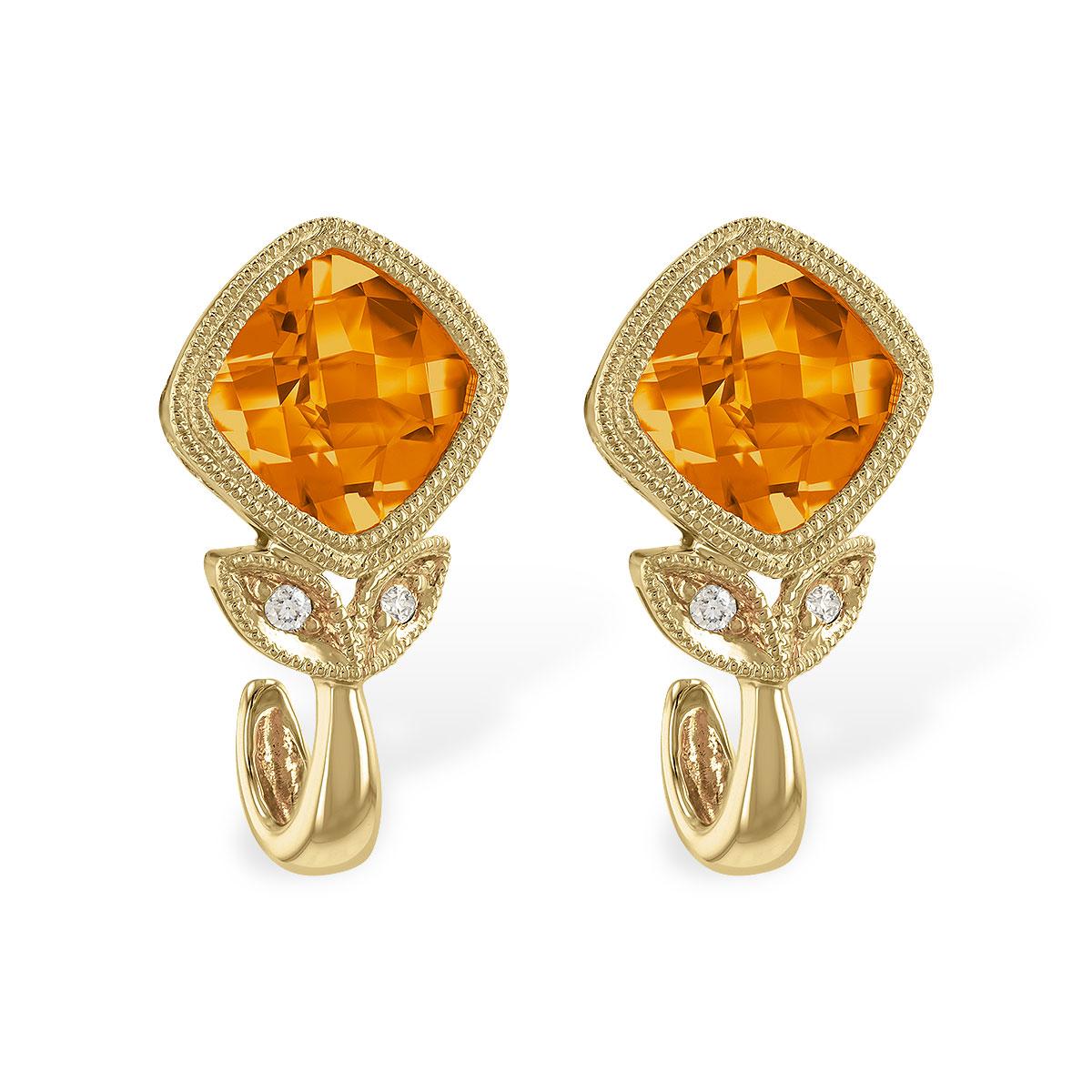 14KT Gold Citrine Earrings