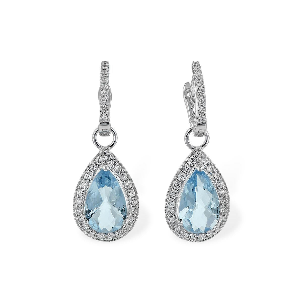 14KT Gold Aqua Earrings