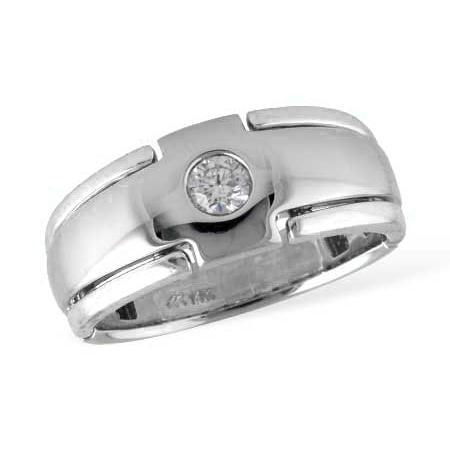 14KT Gold Mens Diamond Wedding Ring