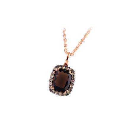 14KT Gold Smoky Quartz Necklace