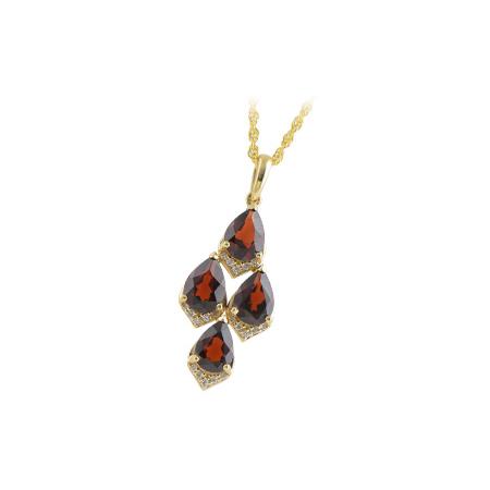 14KT Gold Garnet Necklace