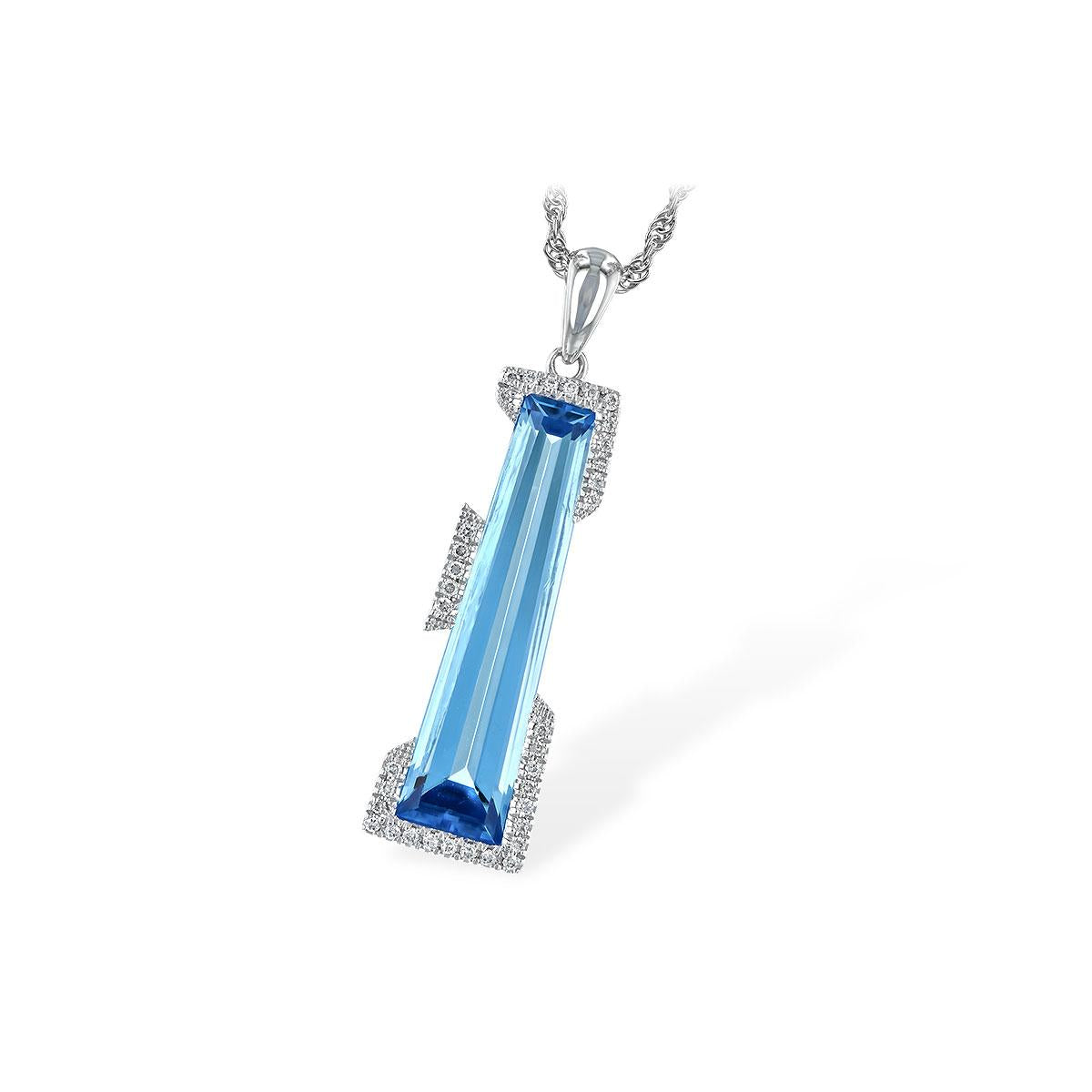 14KT Gold Blue Topaz Necklace