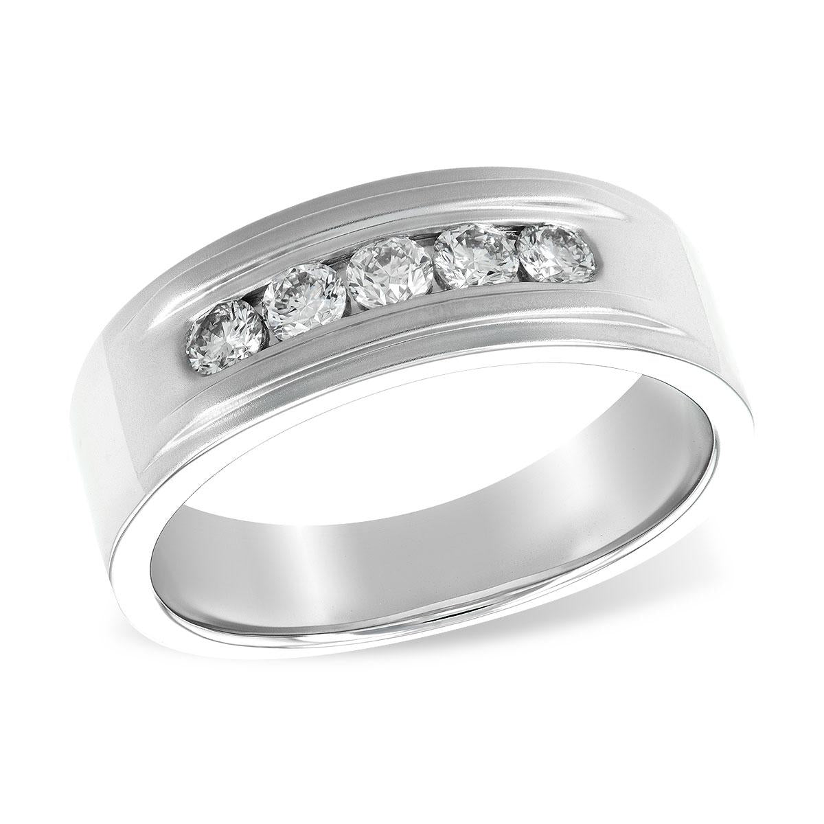 14KT Gold Mens Diamond Wedding Ring