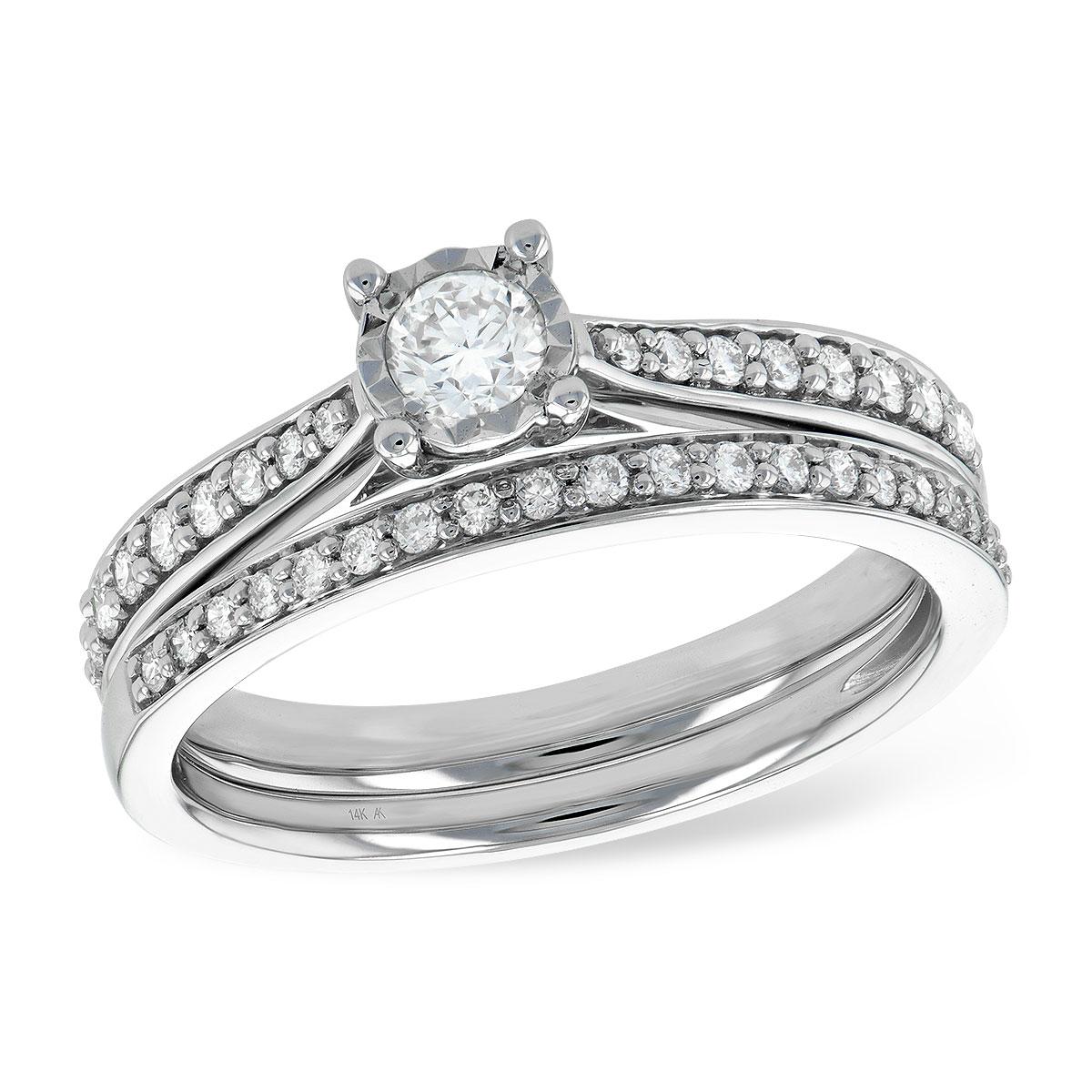 14KT Gold Two-Piece Diamond Wedding Set