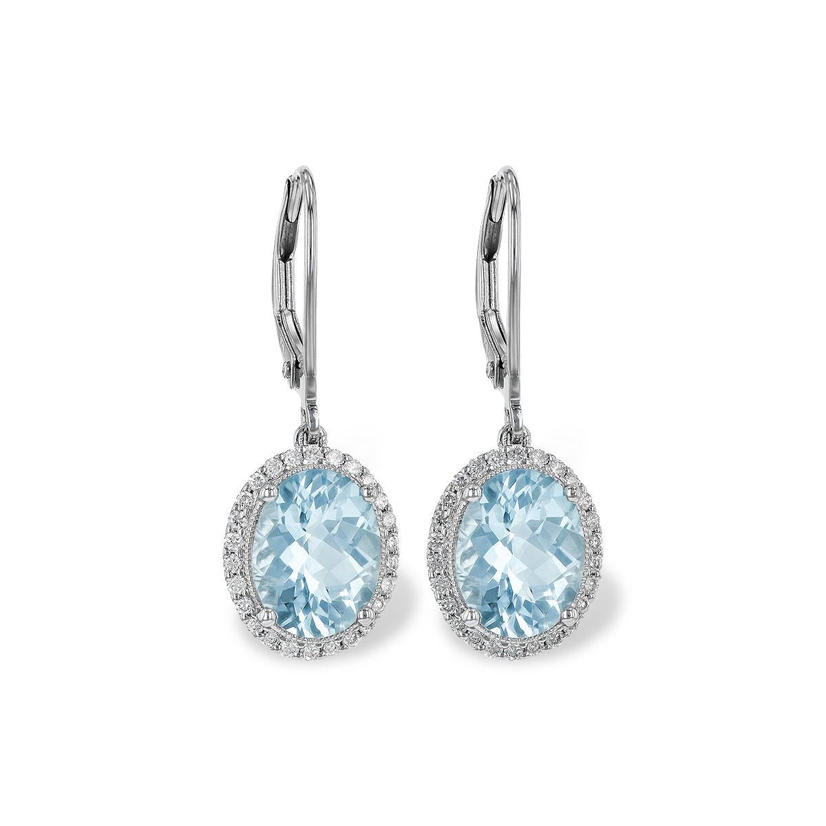 14KT Gold Aqua Earrings