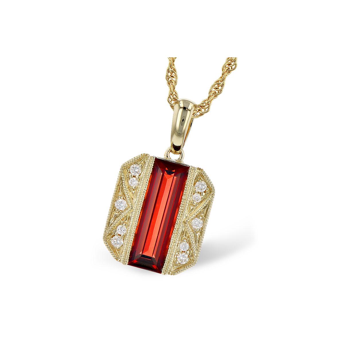 14KT Gold Garnet Necklace